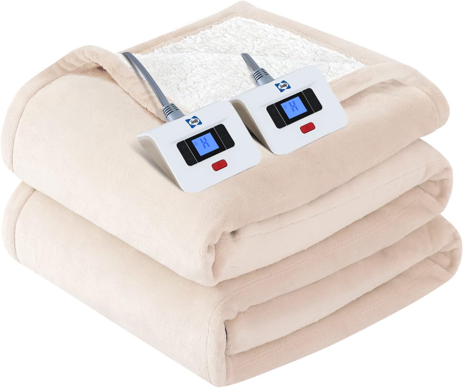 SEALY Electric Blanket Queen Size with 10 Heat Settings & Safety