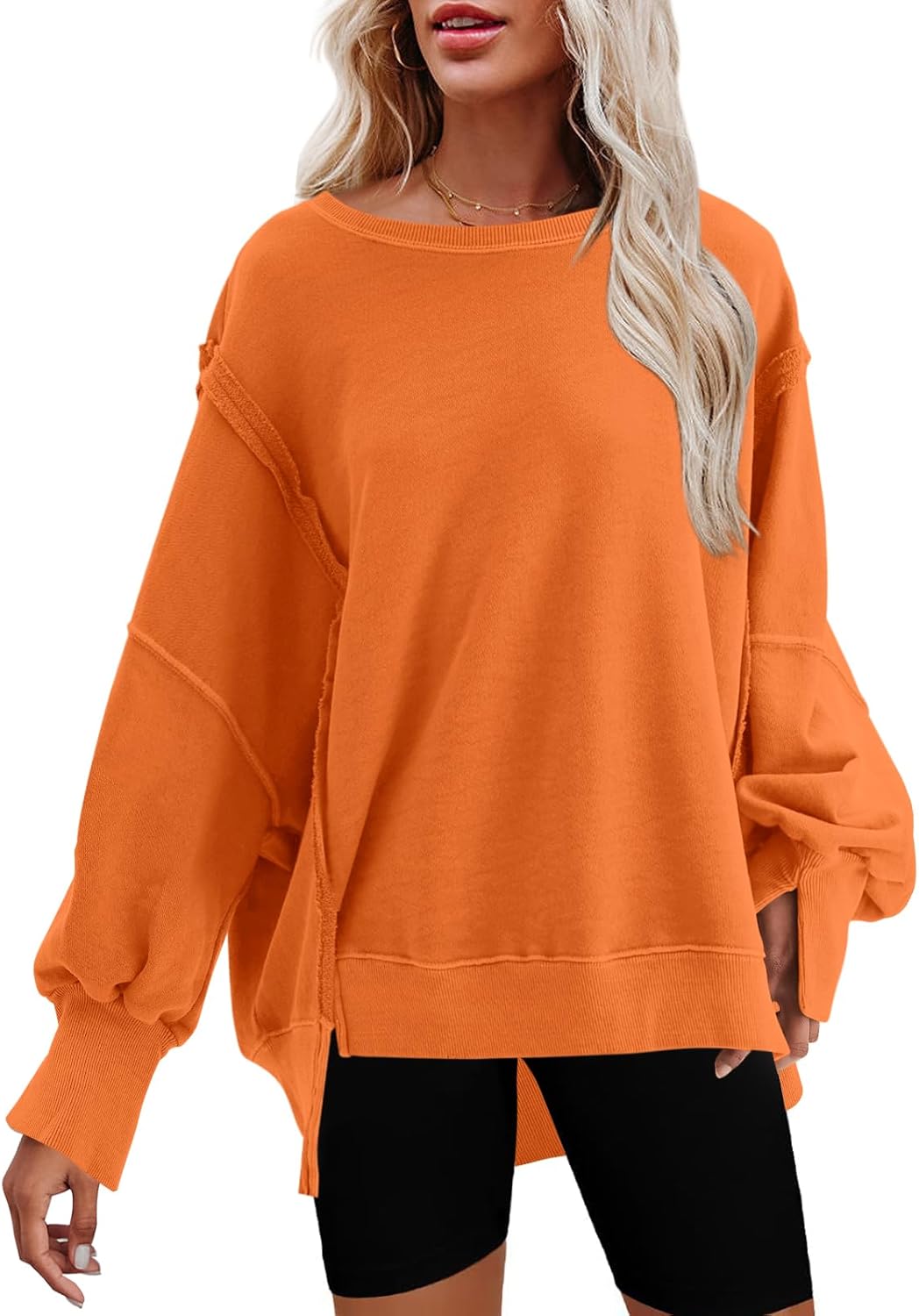 Nirovien Womens Oversized Crewneck Sweatshirt for Cozy Style