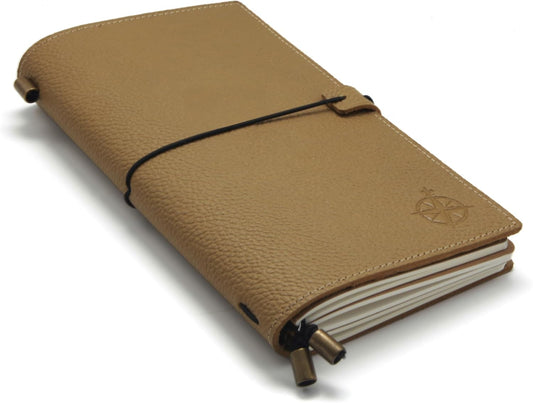 Wanderings Leather Pocket Travelers Notebook - Handcrafted Organizer for Writing & Travel - Refillable Diary