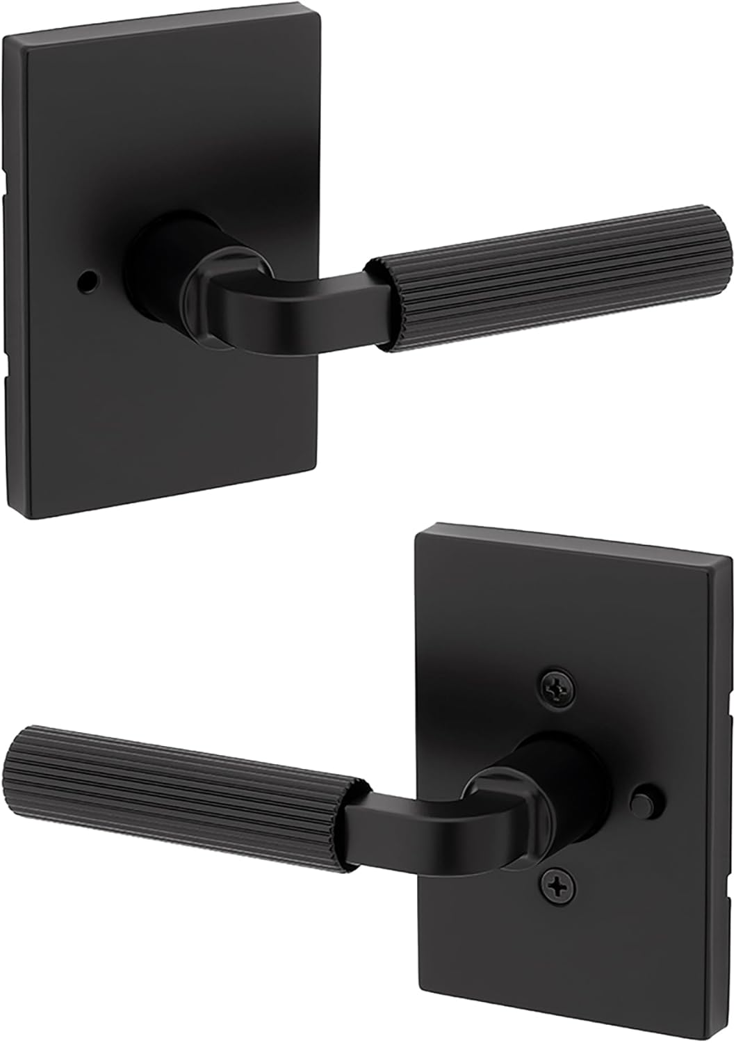 Kwikset Mirada Reeded Interior Privacy Door Handle for Bedrooms