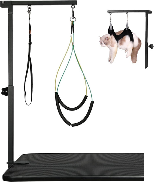 Adjustable Dog & Cat Grooming Arm with Hammock for Small Pets