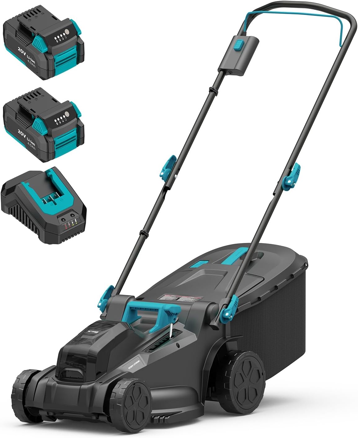 Electric Lawn Mower Cordless with 6-Position Height Adjustment