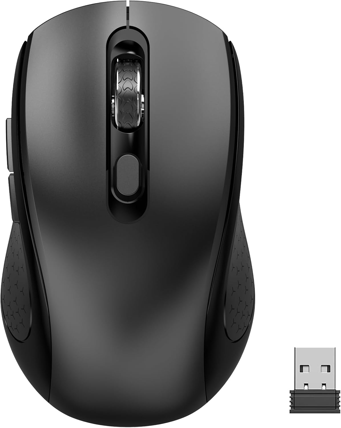 SHUNJINRUN Black Wireless Mouse - Silent, Ergonomic, 2400 DPI
