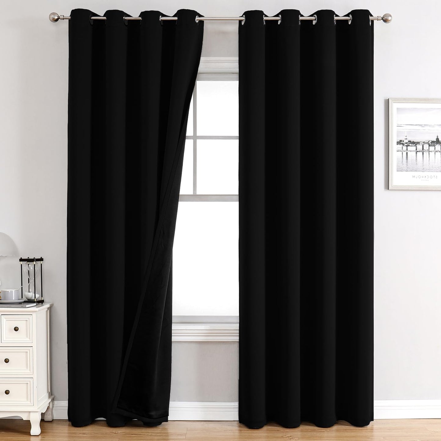 ChrisDowa 100% Blackout Curtains for Bedroom, Total Blackout