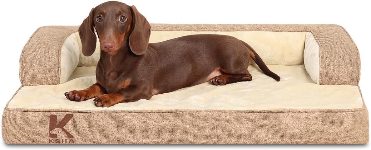 Orthopedic Dog Bed with Waterproof Cover and Non-Slip Bottom