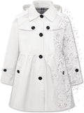 Girls Lightweight Hooded Rain Jacket Trench Coat - Waterproof Comfort