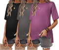 Maternity Shirts 3 Pack for Women - Short Sleeve Oversized Tops
