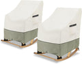 Outdoor Rocking Chair Covers 2 Pack - White & Grayish Green, 26in Fit