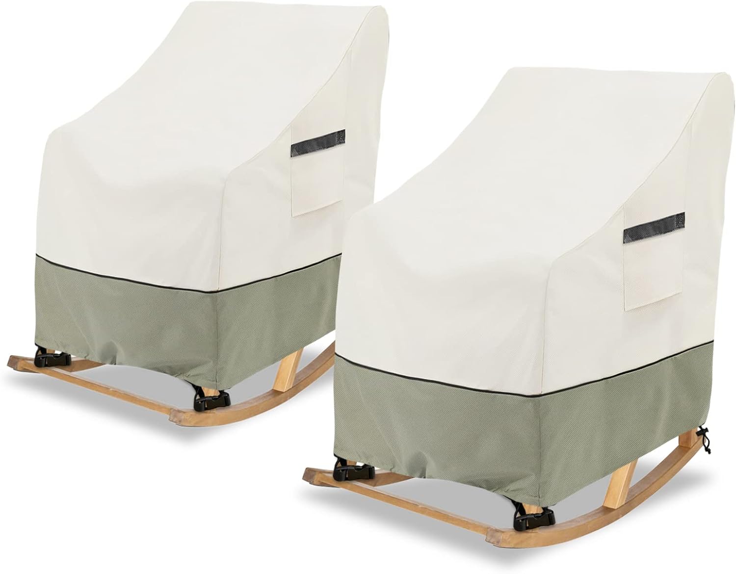 Outdoor Rocking Chair Covers 2 Pack - Waterproof Heavy Duty