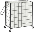 Double Laundry Hamper with Wheels and Removable Bags - 120L Organizer