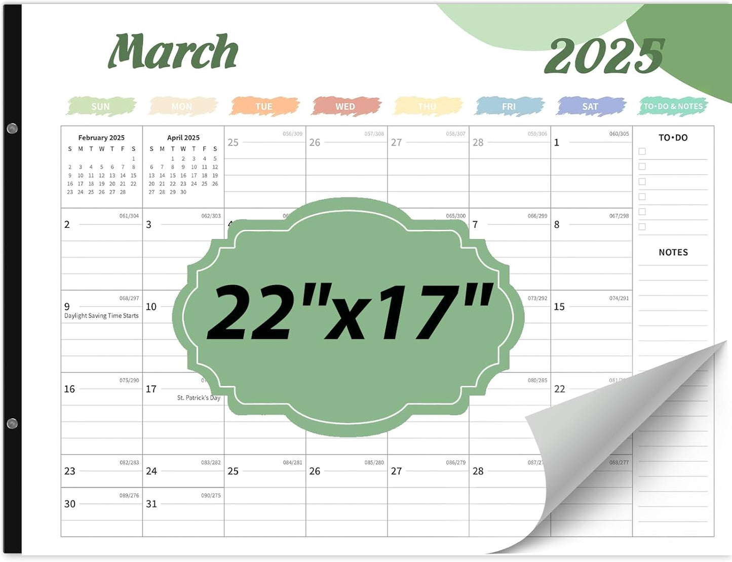 2025 Large Desk Calendar: Plan Ahead with To Do's & Notes