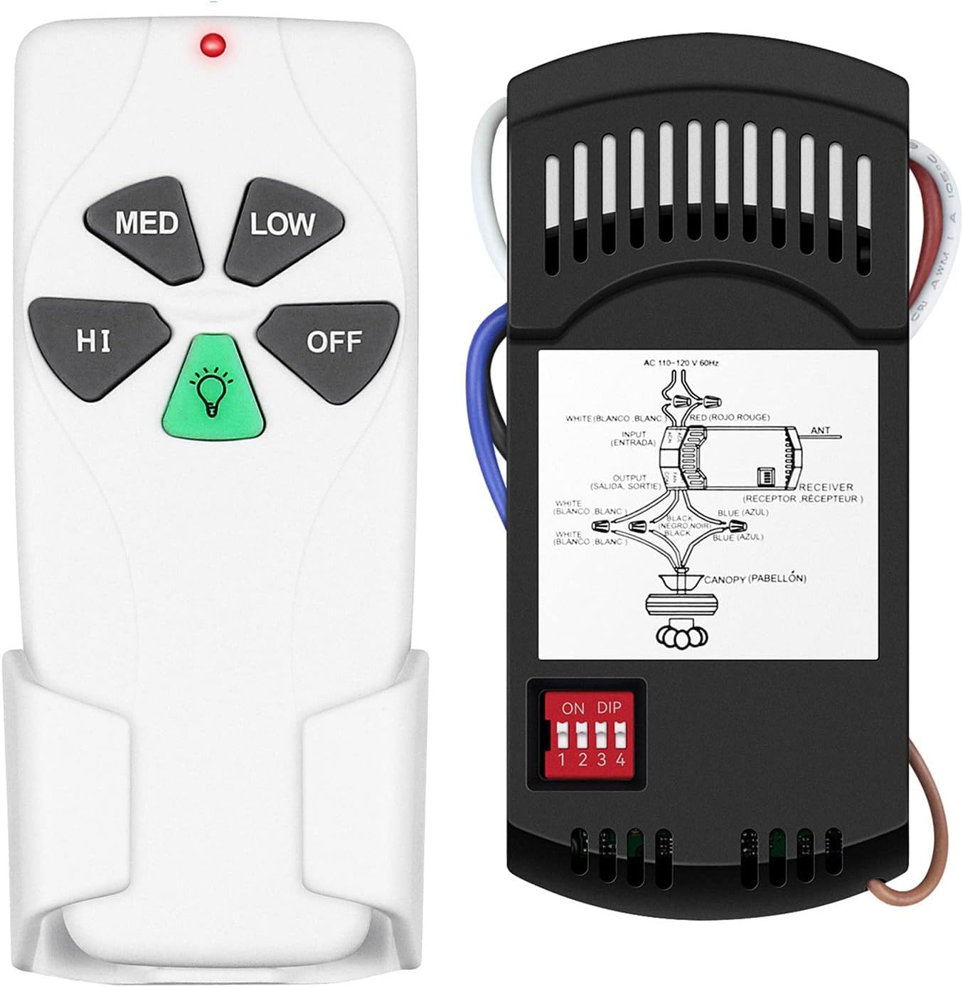 Dimmable Universal Ceiling Fan Remote Control Kit