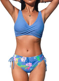 CUPSHE Women's Front Cross Lace Up Bikini Set (Style 71P7)