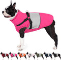 AOFITEE Dog Coat with Built-In Harness - Waterproof Winter Puffer