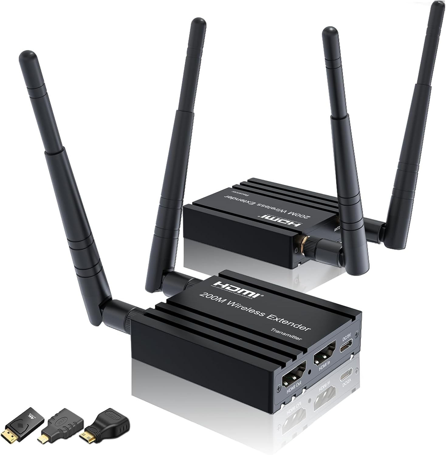 RIJER Wireless HDMI 4k Transmitter & Receiver Set - Long Range 656FT