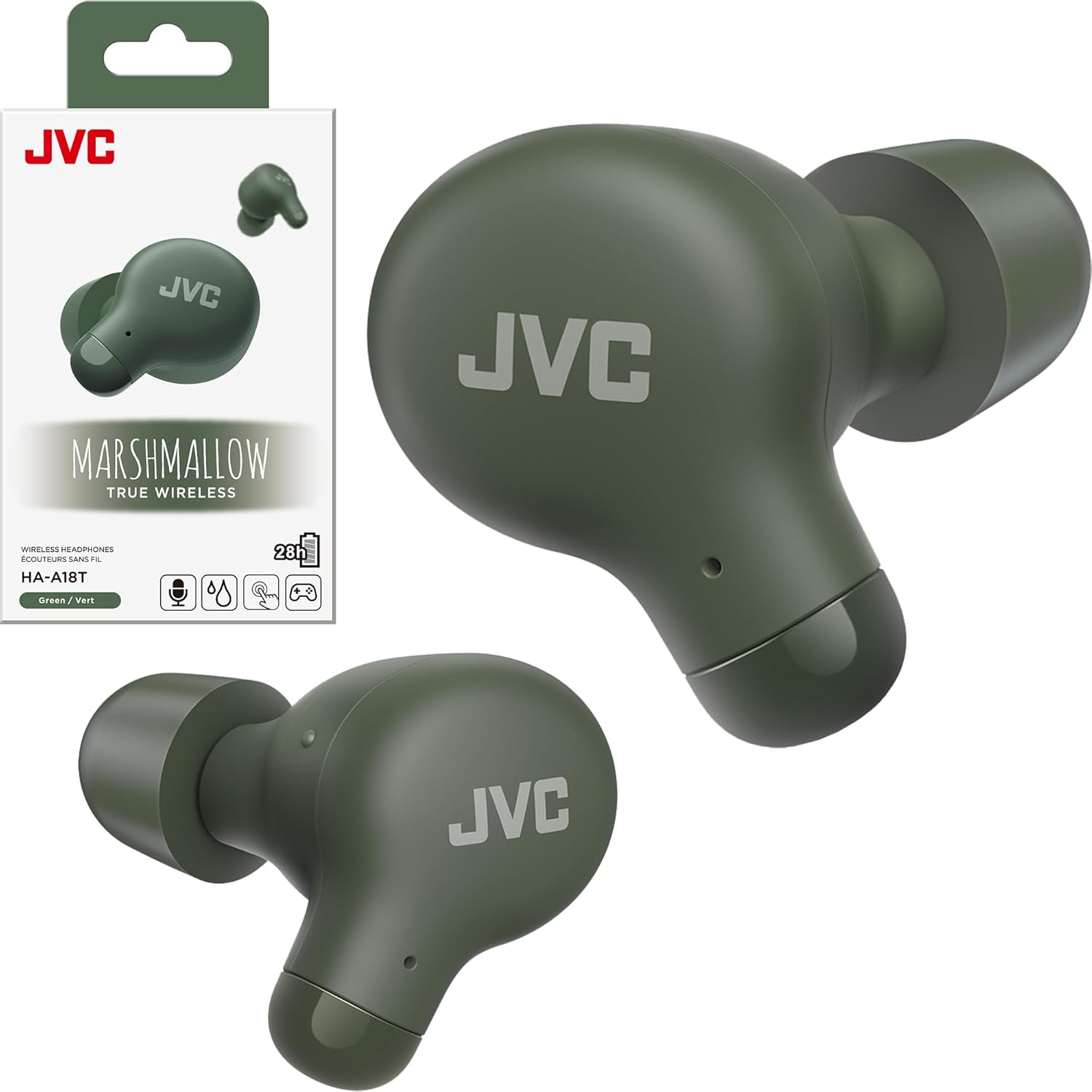 JVC Marshmallow True Wireless Bluetooth Earbuds with 28H Battery