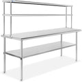 GRIDMANN NSF Stainless Steel Work Table 72 in x 12 in - Heavy-Duty