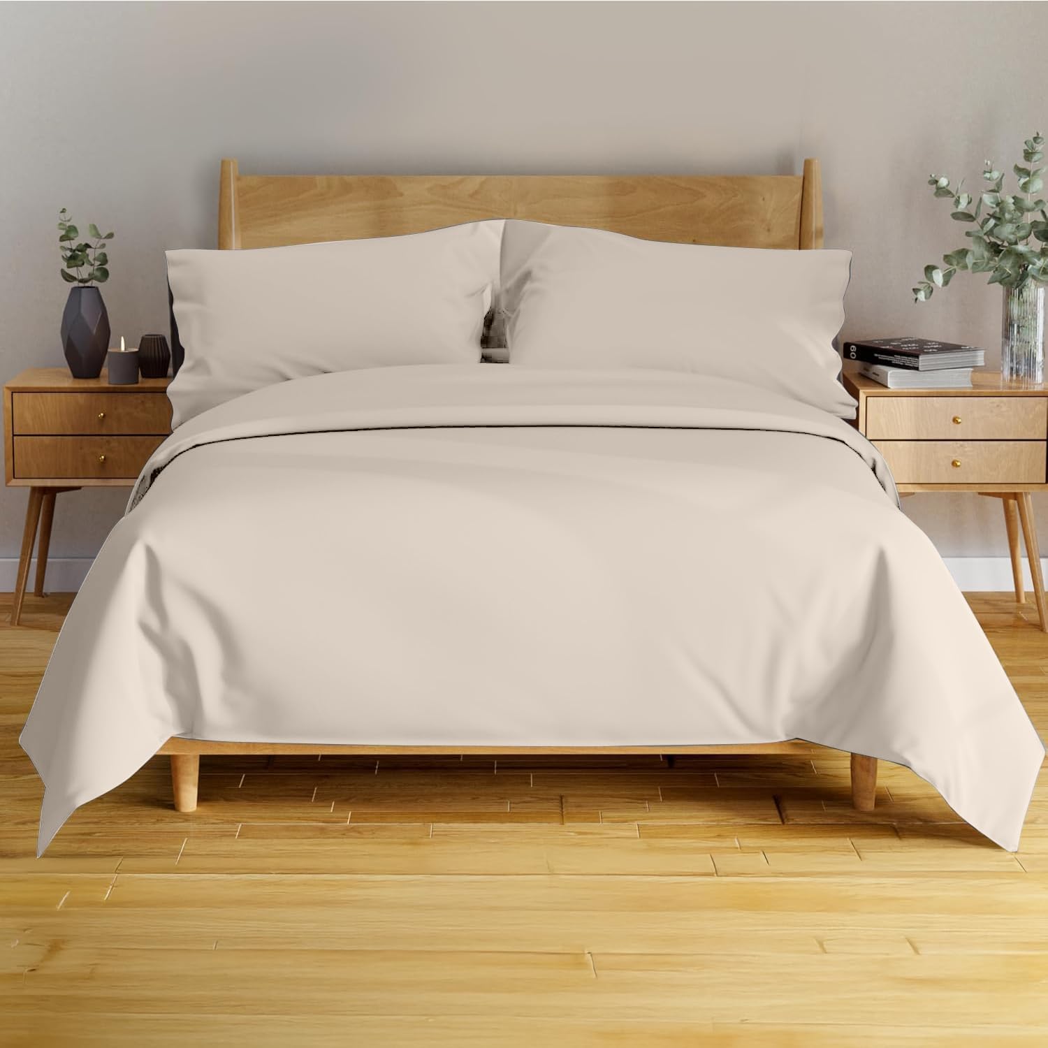 BAMPURE Queen Sheet Set - Soft Cooling Bamboo Sheets for Sleepers