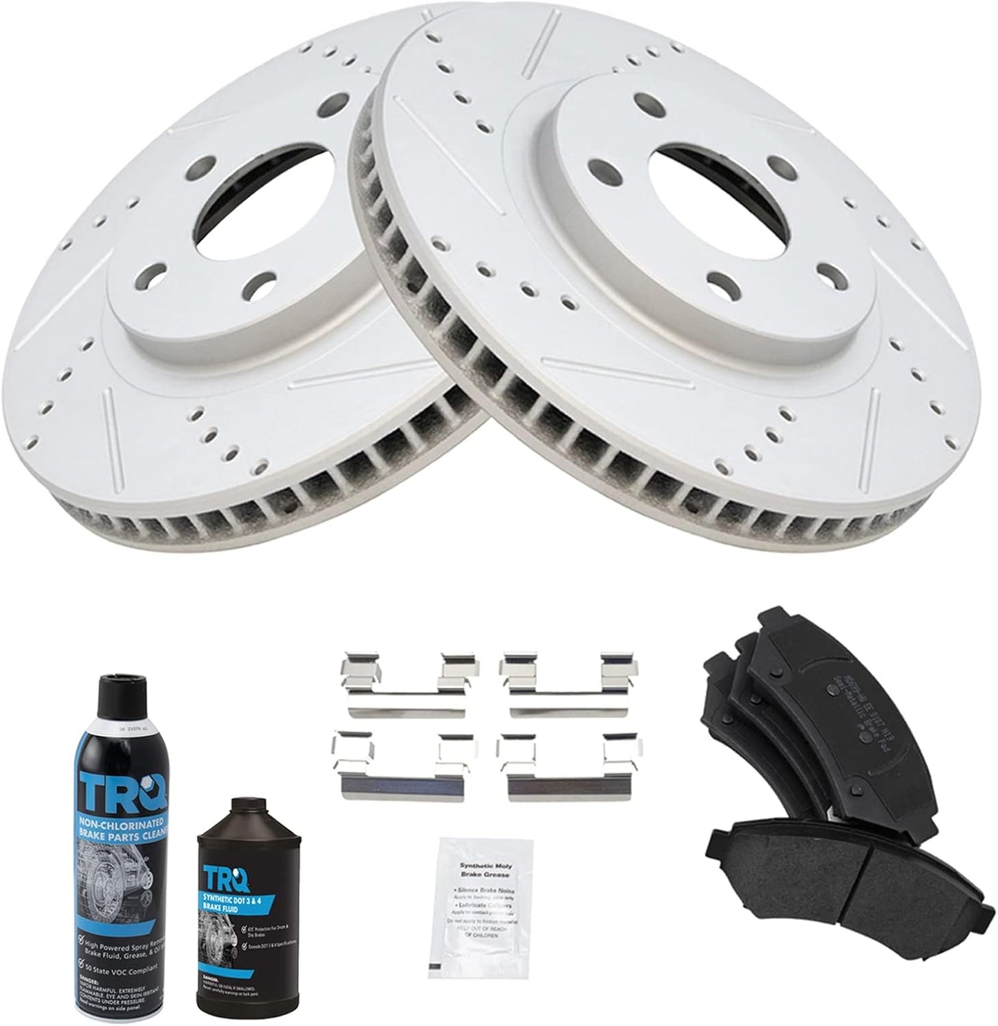 TRQ Front Brake Pad & Rotor Kit for Buick Cadillac Chevrolet
