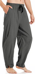 Mens Cotton Linen Pants for Men with Elastic Drawstring Waist