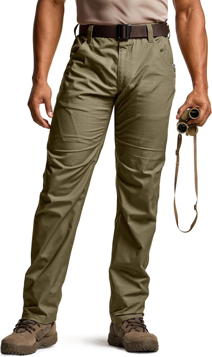 CQR Men's Utility Flex Cargo Pants for Tactical Hiking Comfort