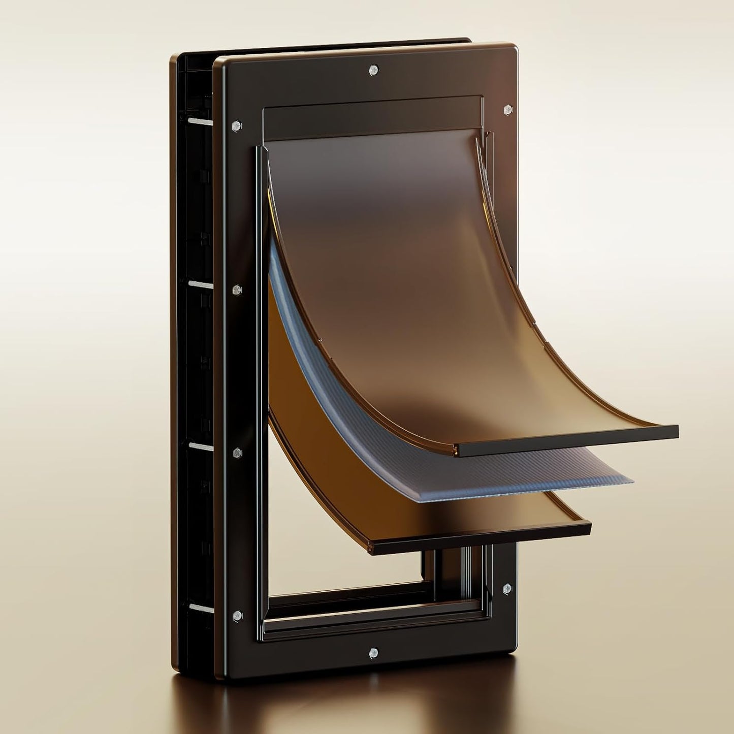 3-Flap Dog Door for Large Dogs - Insulated & Durable Design