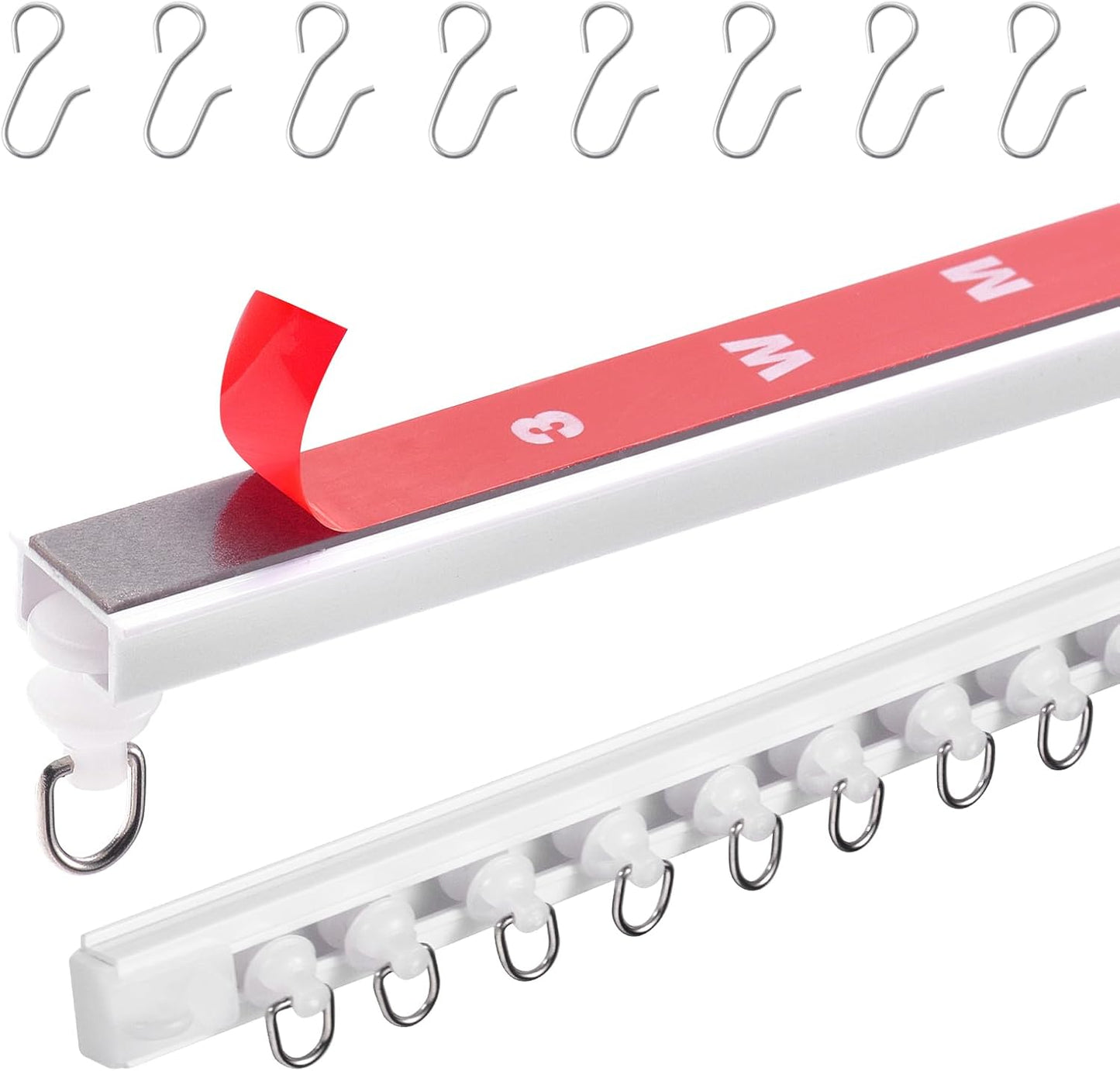 Easy Install Ceiling Curtain Track Set - No Drill Solution