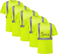Hi Vis Safety Shirts for Men Reflective - 3 & 5 Pack
