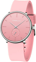 CRRJU Ultra Thin Unisex Watch 40mm - Colorful Silicone Band
