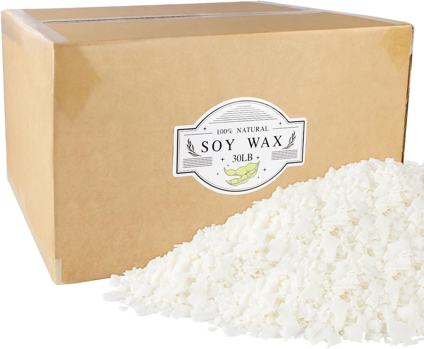 Natural Soy Wax for Candle Making - 30 LB Bulk Supply