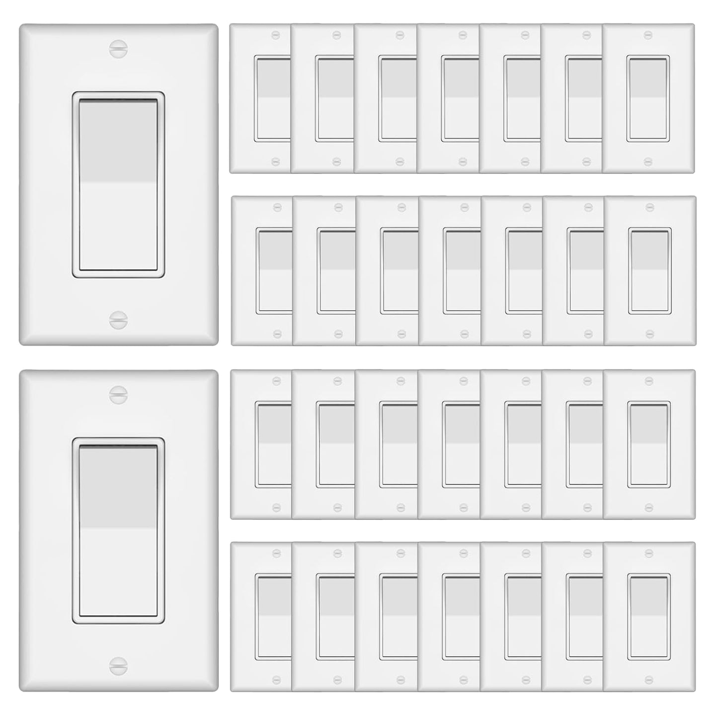 ThunderWay Single Pole Decorator Wall Light Switch for Home