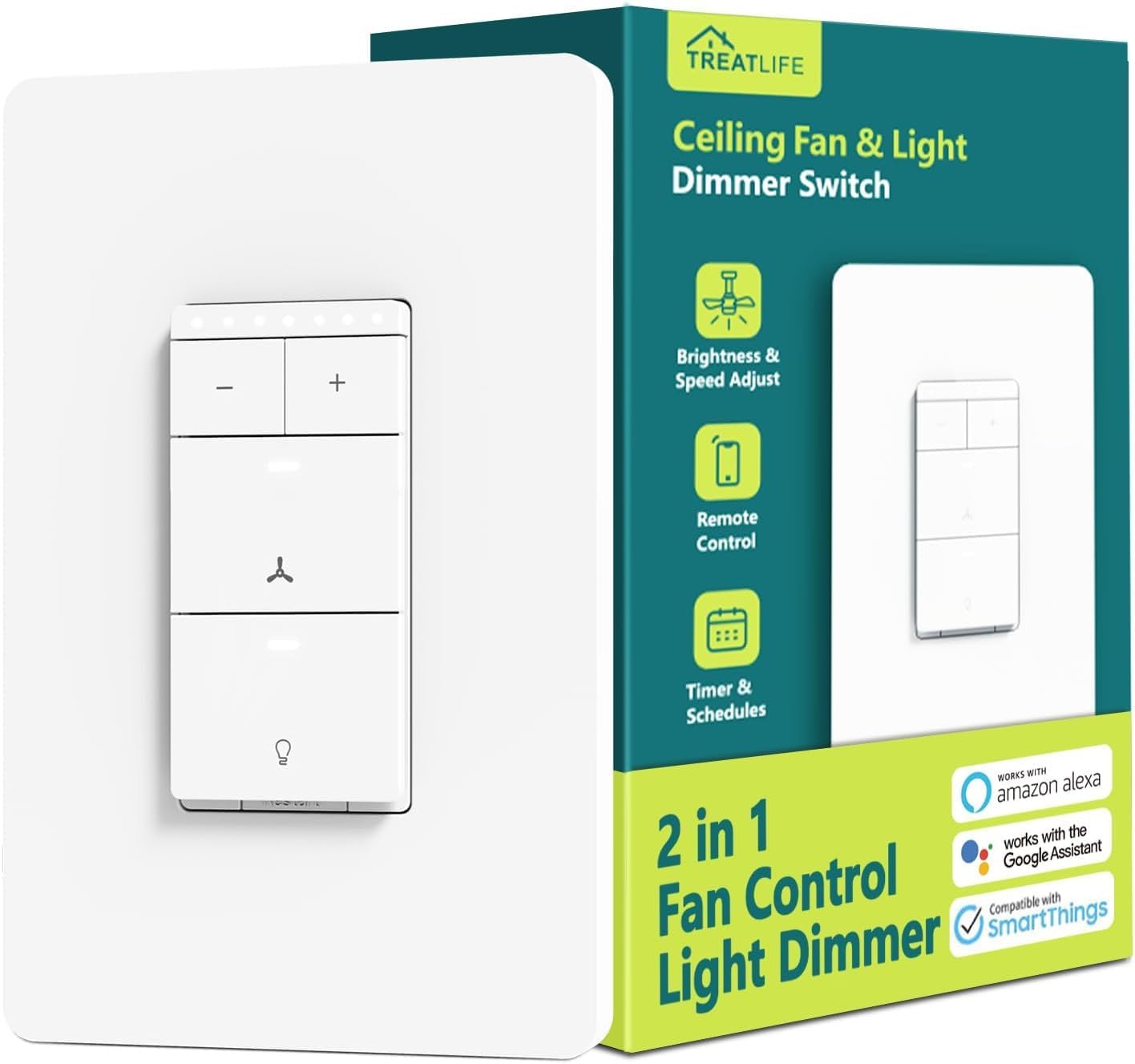 TREATLIFE Smart Ceiling Fan Control and Dimmer Light Switch Review