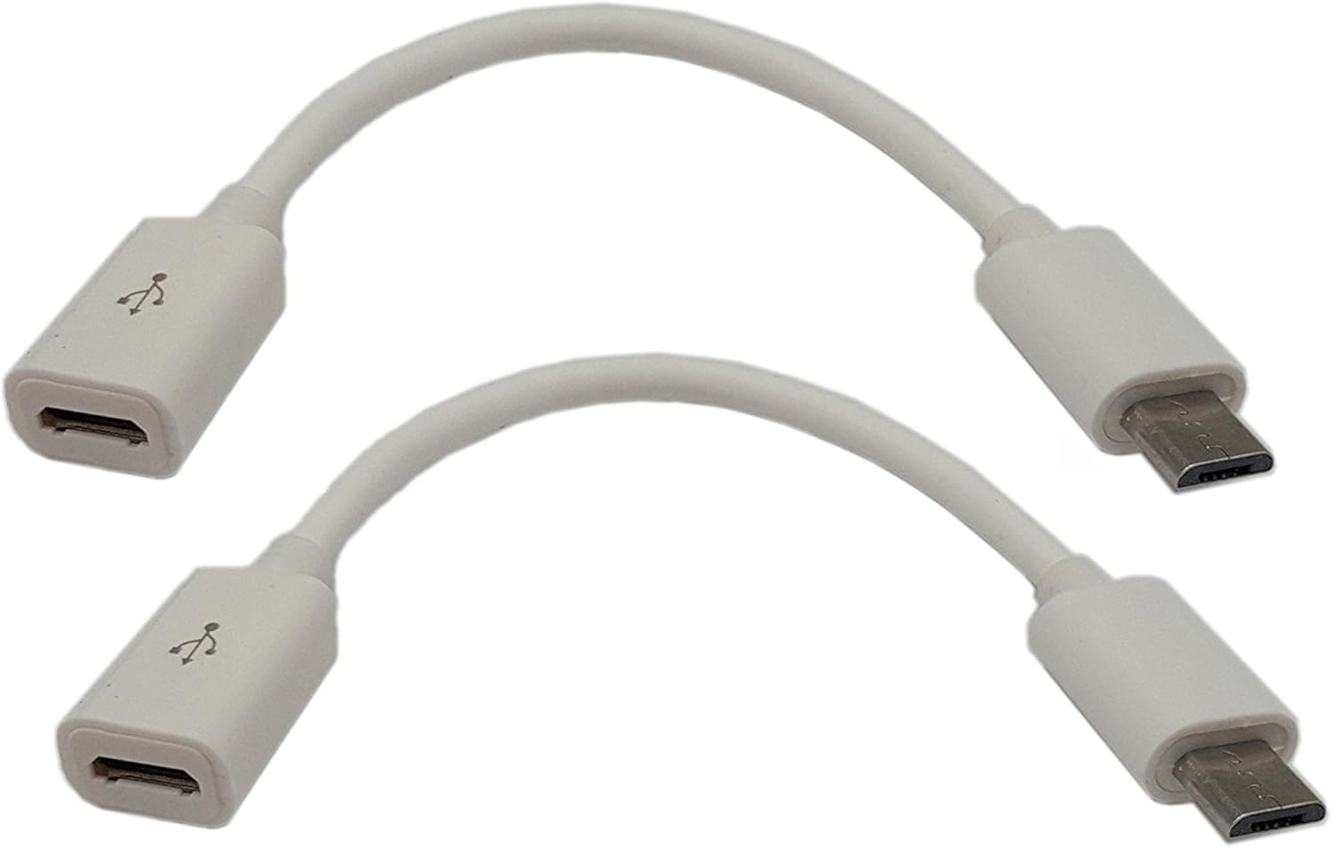 4.5Inch USB Micro Extension Cable (2 Pack) - Charge Anywhere!