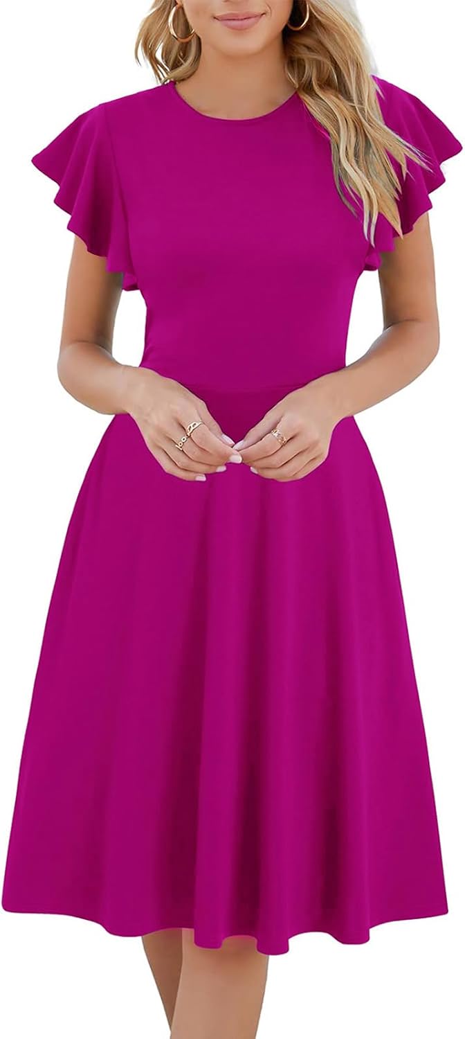 HELYO Women's Fit and Flare Cocktail Dress with Pockets