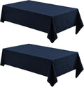 2 Pack Rectangle Tablecloth 60x120 in Navy Blue - Water Resistant