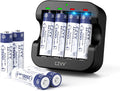 Lithium 1.5V Rechargeable AA Batteries 8-Pack - Long Life, Fast Charge