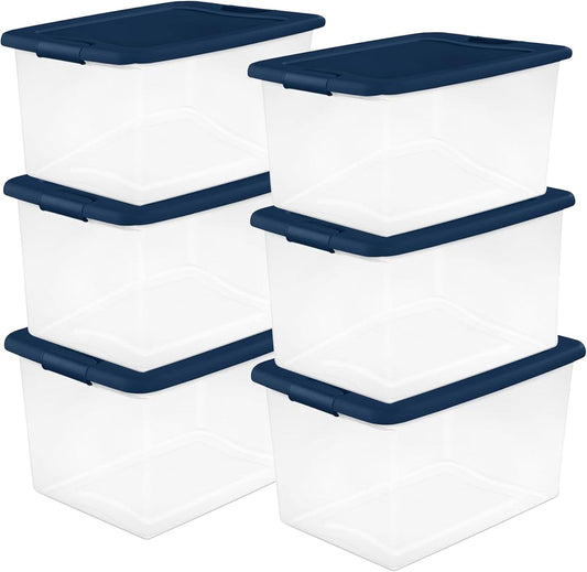 Sterilite Large Clear Plastic Storage Bins for Organizing Needs