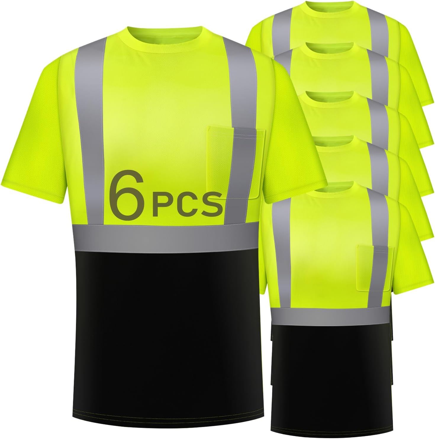 High Visibility Safety Shirts for Men with Reflective Strips