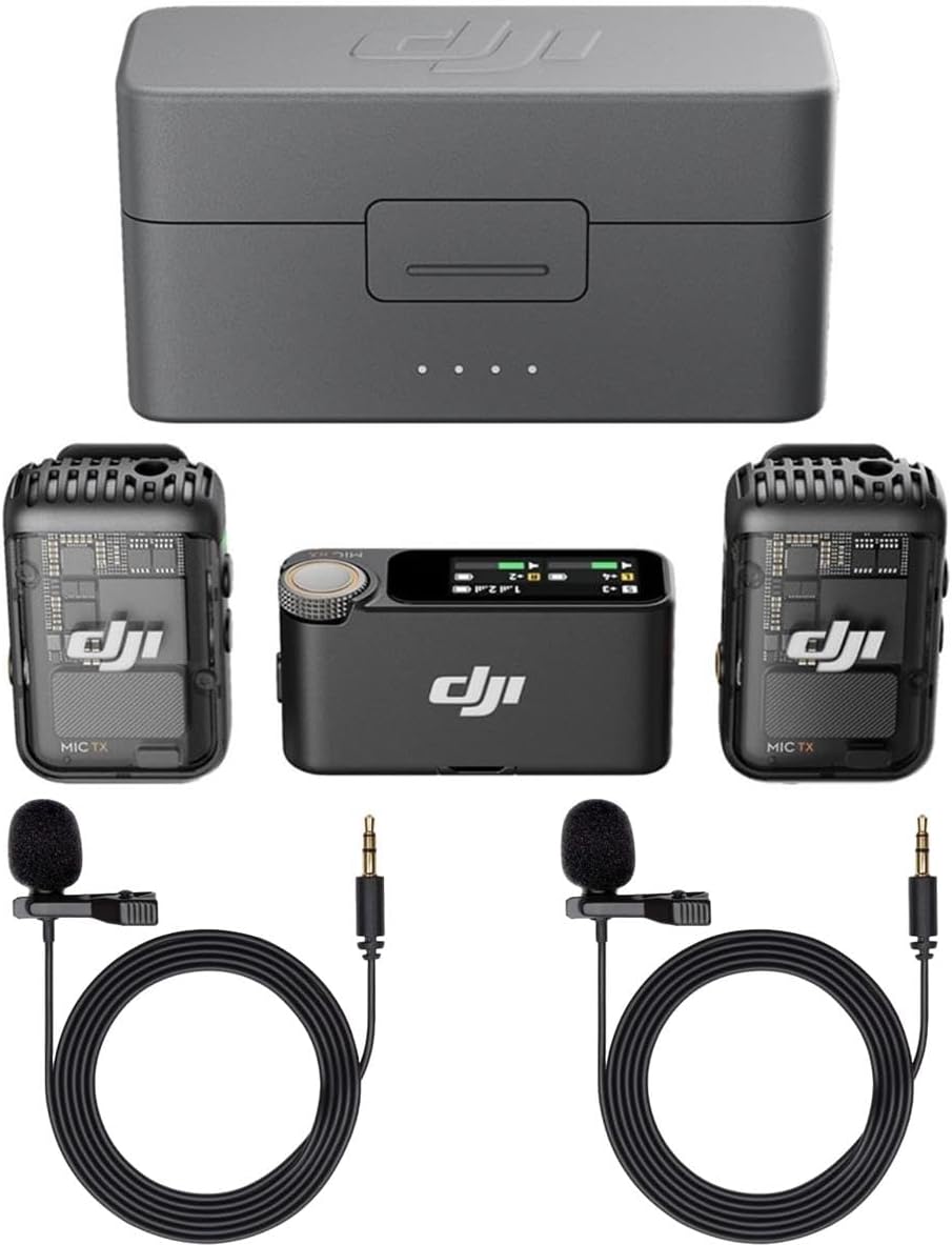 DJI Mic 2 Wireless Microphone Bundle for Clear Audio Recording