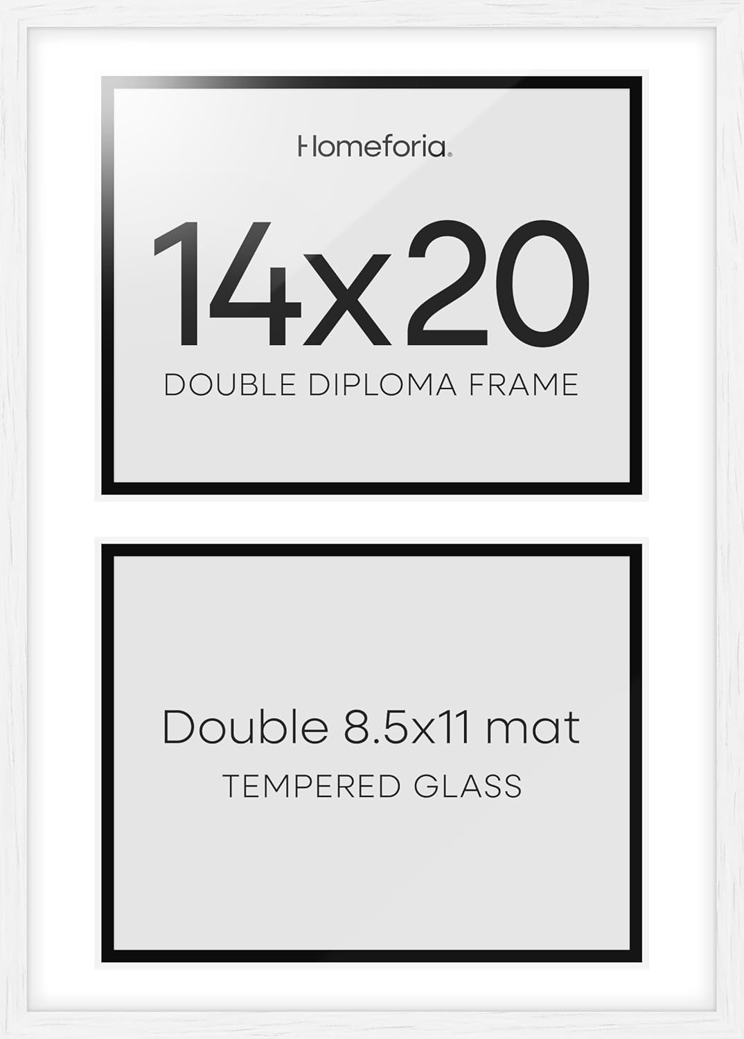 Homeforia 14x20 Double Diploma Frame for Two Diplomas