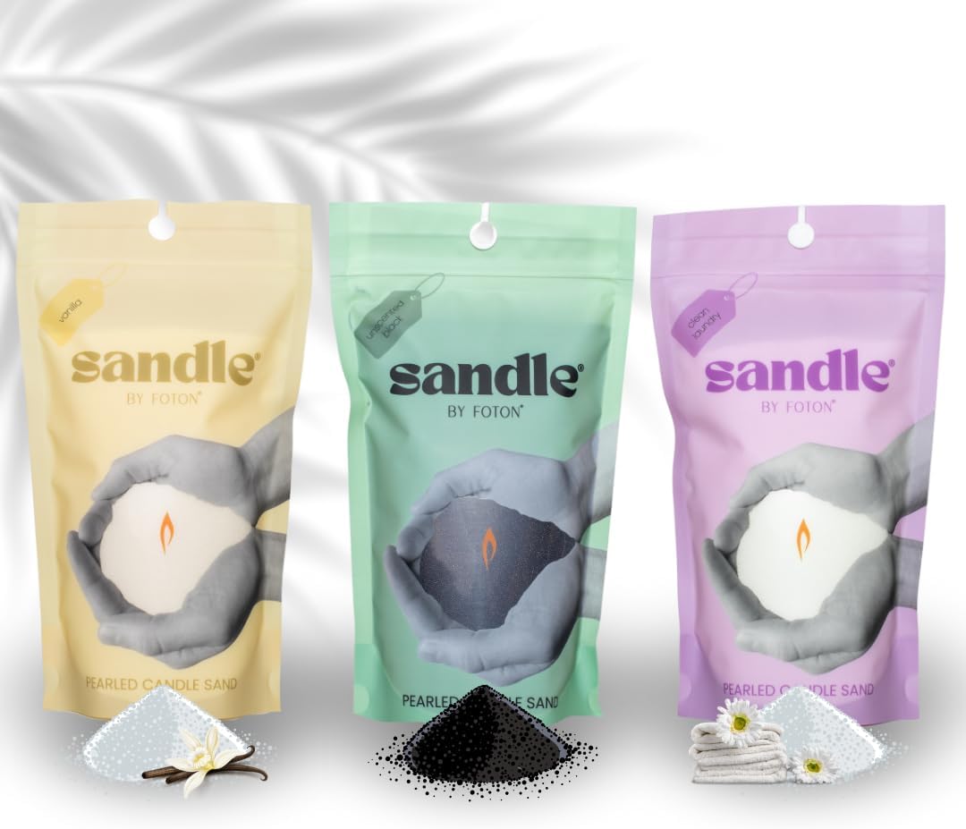 Foton Sandle Pearled Candle Tri-Pack for Luxury Home Ambiance