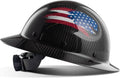 Carbon Fiber Full Brim Hard Hat - Lightweight American Flag Design