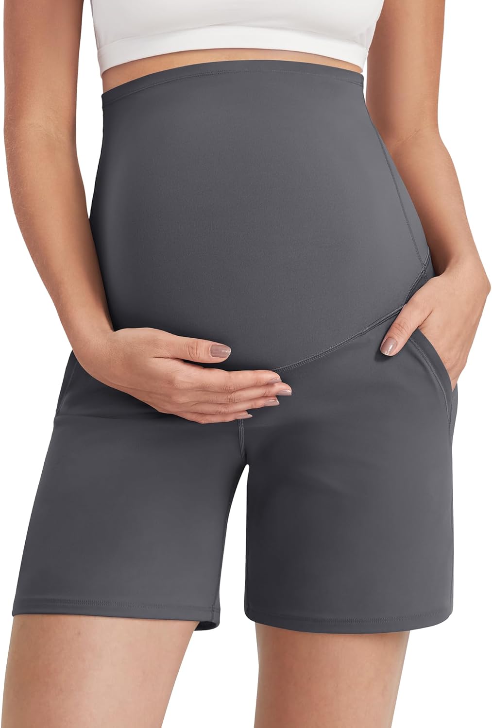 G4Free Maternity Shorts: Comfy Workout Pants with Pockets