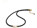 Black Spinel and Pearl Choker Necklace for Women - Gemstone Beaded