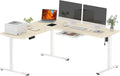 L Shaped Electric Standing Desk with Drawer, 71 in - Ergonomic Sit