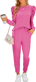 Onedreamer Sweatsuits for Women Puff Sleeve 2 Piece Lounge Set