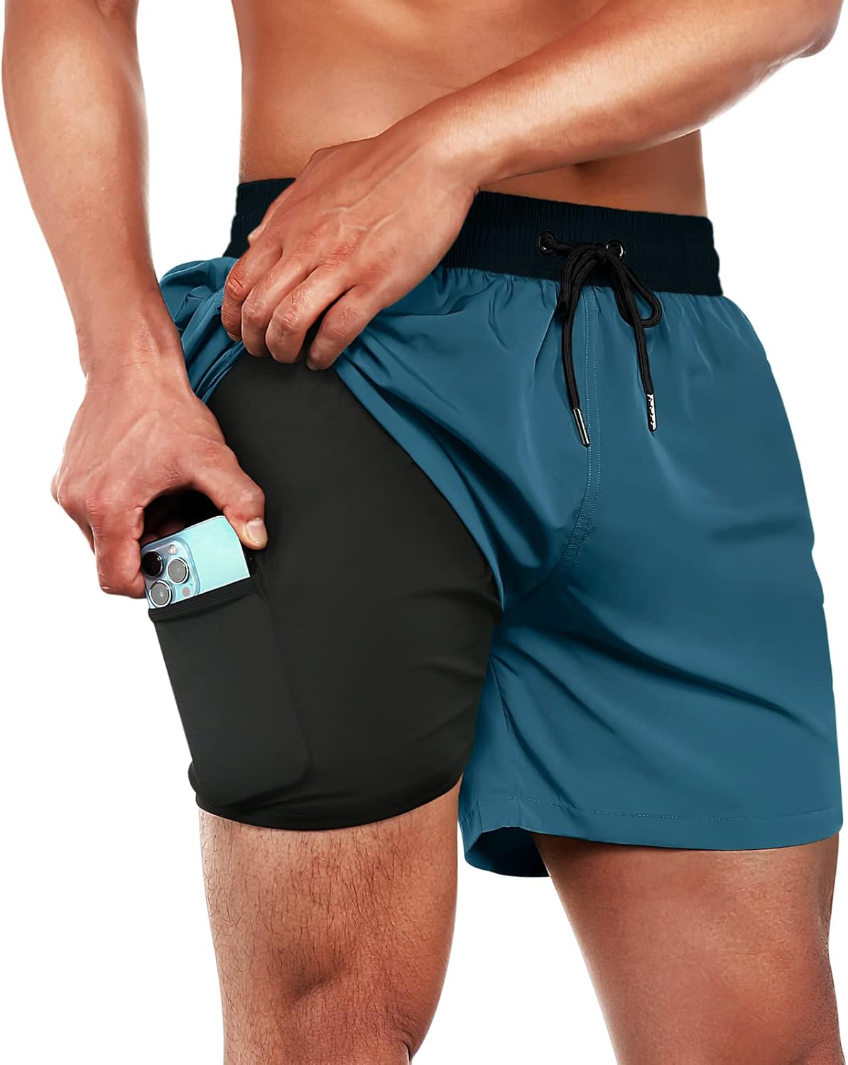 BRISIRA Mens Swim Trunks Quick Dry 5 inch Inseam Beach Shorts