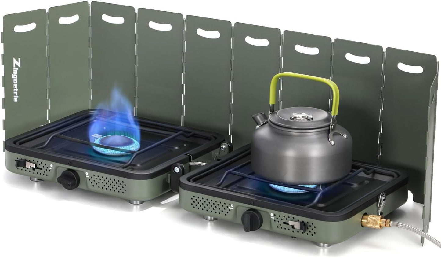 Portable 2 Burner Propane Stove - 17000 BTU Power