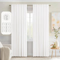 Pure White Back Tab Blackout Curtains 90in - Room Darkening Panels
