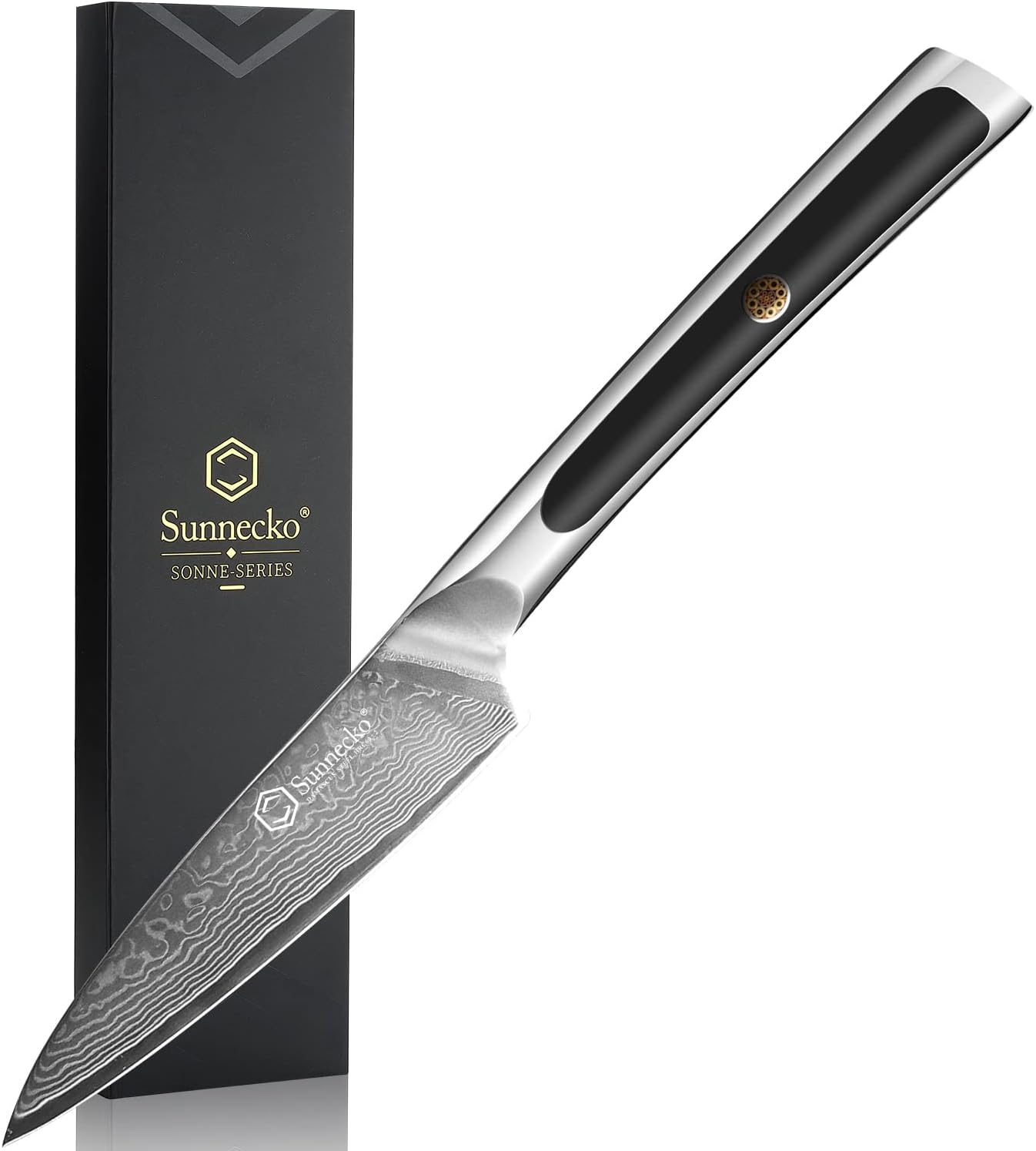Sunnecko Paring Knife 3.5 Inch - Exceptional Damascus Steel Quality